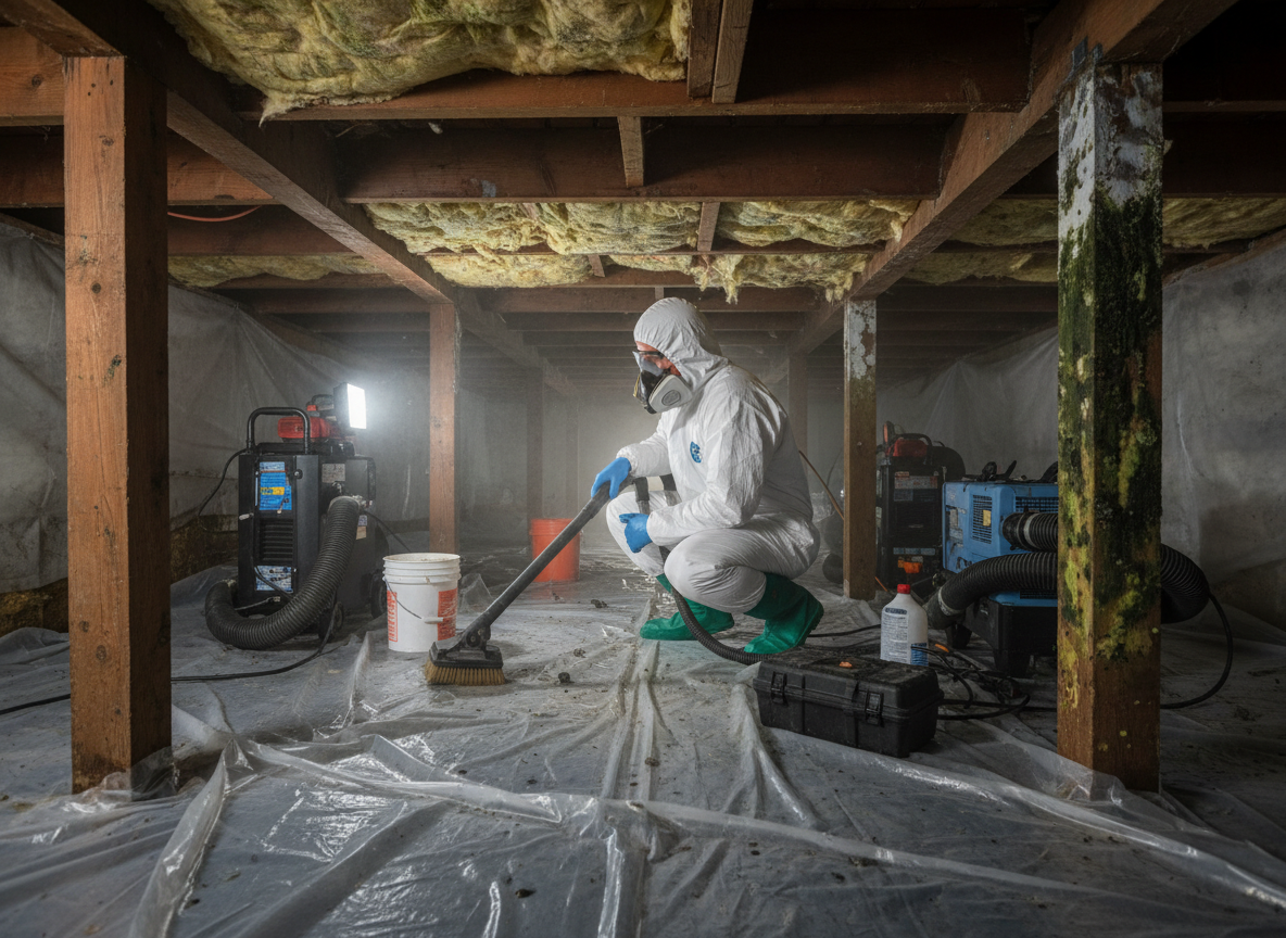 Crawl Space Mold Removal in Clinton, WA